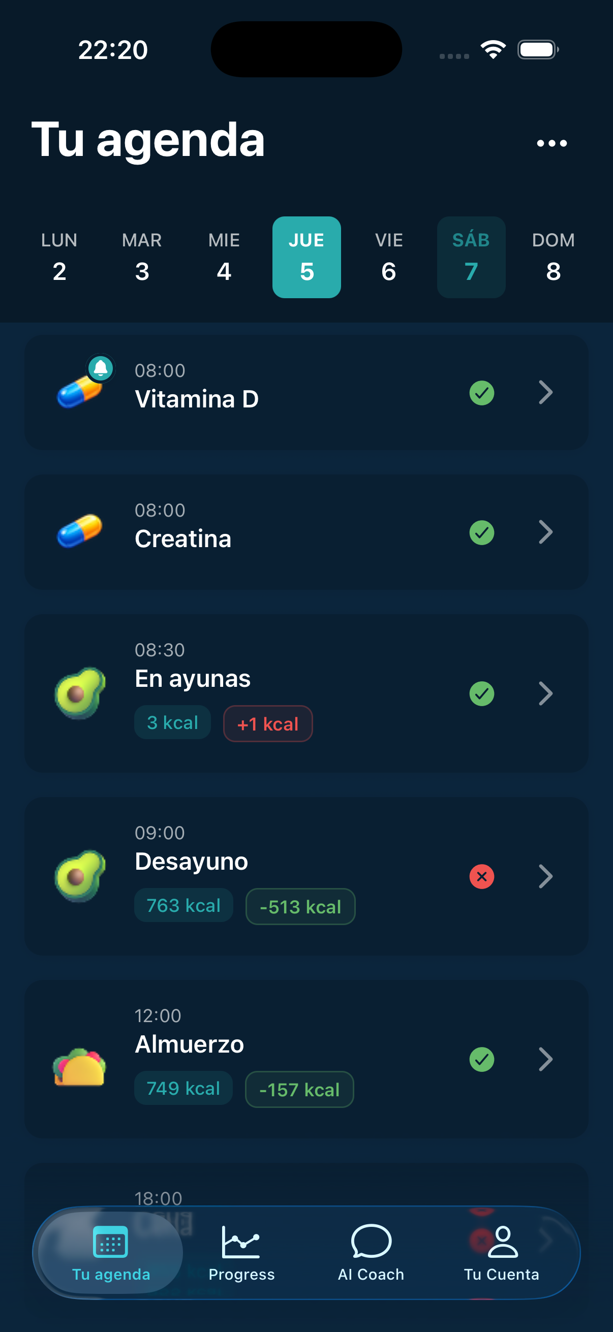 Daily tasks and calendar view